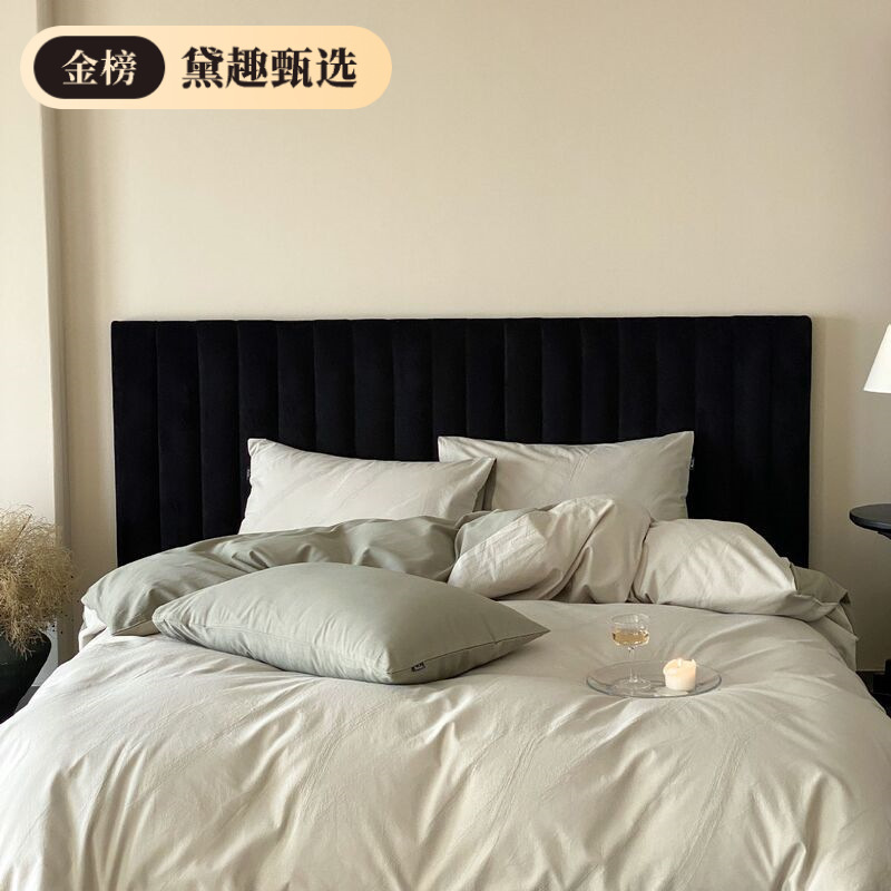 新款A类全棉长绒棉100S简约色织空气大提花加厚磨毛床单床笠四件|undefined