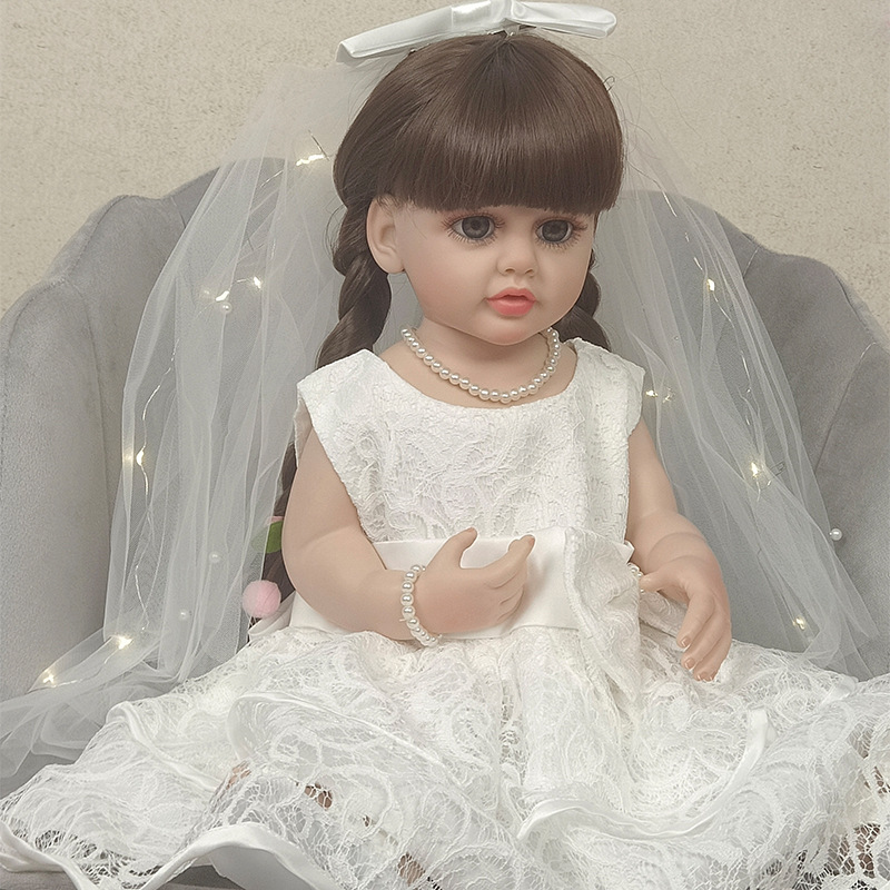 Vinilo completo 55cm simulación bebé muñeca transfronteriza nueva muñeca renacida muñeca de juguete entrega al por mayor