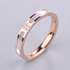 Glossy ring stainless steel, fashionable accessory, European style, does not fade, simple and elegant design, 18 carat