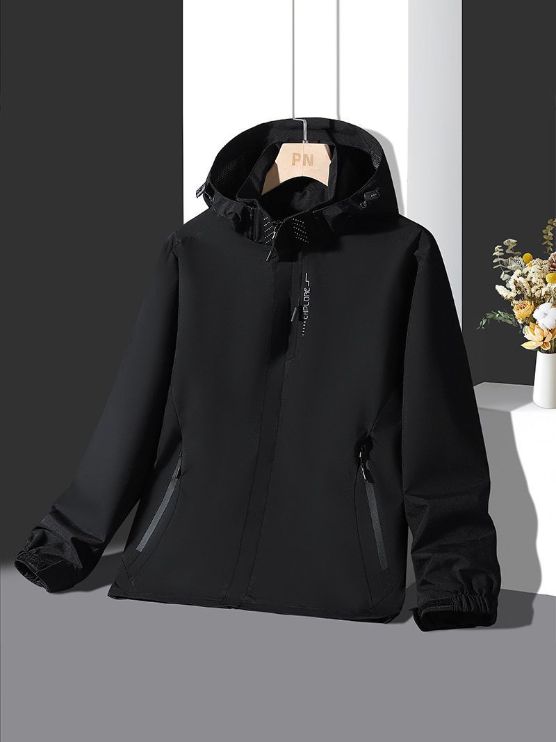 Hombres y mujeres misma primavera, otoño e invierno con capucha suelta casual nuevo 2023 impermeable cálido a prueba de viento chaqueta image 7