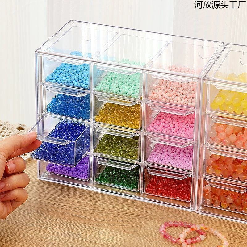 Beads, transparent beaded bracelet, storage box, storage system