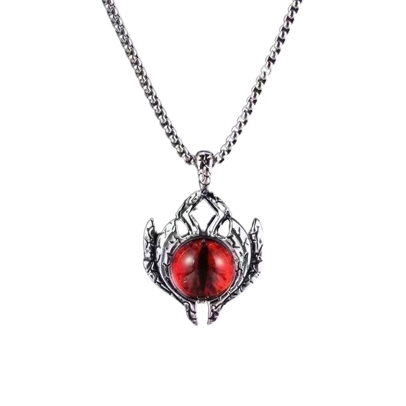 Europa y los EE.UU. Ojos del cielo Collar de hombre malvado Personalidad de titanio Ojos naranja Personalidad alternativa Joyas hip-hop masculinas
