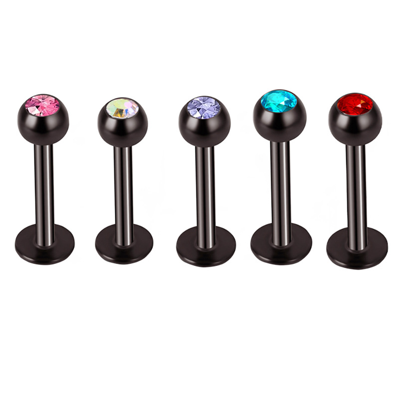 5 Sets Acrylic Star Lip Nail Ear Bone Nail T-Shaped Eyebrow Nail Nose Piercing Jewelry Stainless Steel Inner Outer Teeth detail image 18