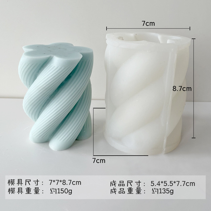 Jiahuimei columna espiral aromaterapia vela molde de silicona DIY jabón hecho a mano fragante piedra yeso decoración molde de silicona