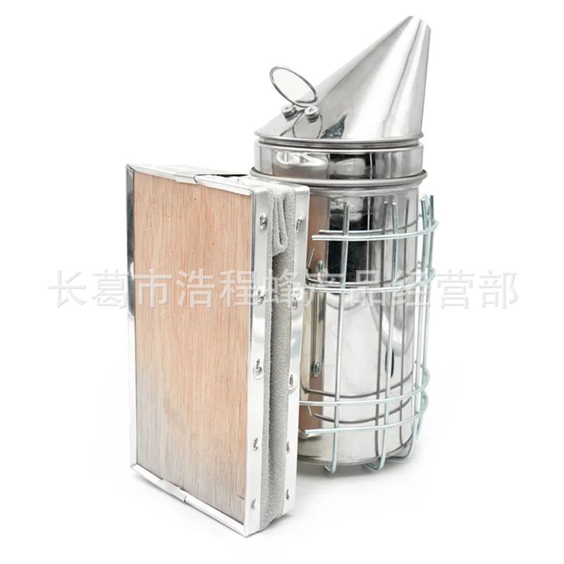 Apicultor herramientas de acero inoxidable manual señaló humo pulverizador humo abeja herramienta fabricante de humo abeja fumadores en stock