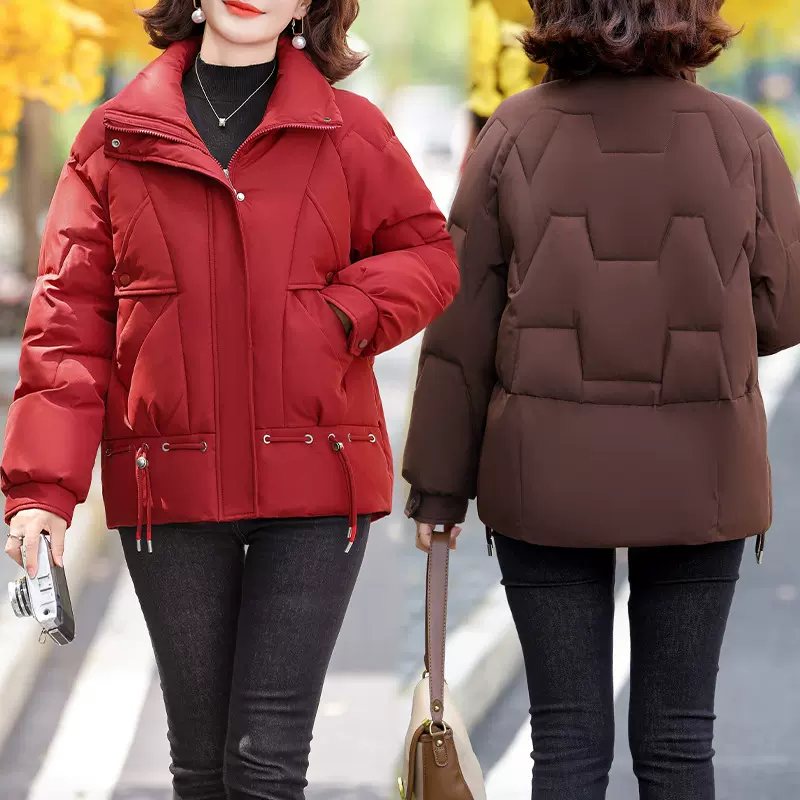 2024新款妈妈装棉衣中老年女装冬装大码羽绒棉服短款棉袄外套
