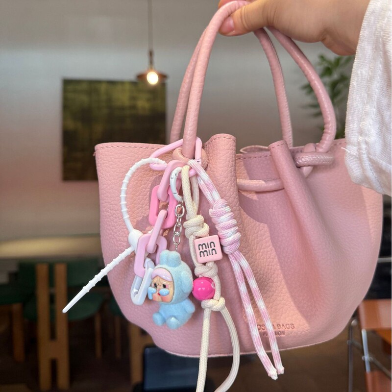 Bubble Mart Purple Crying Baby Flocking Wholesale 2025 New Niche Keychain Factory Direct Sales Miu Series Pendant