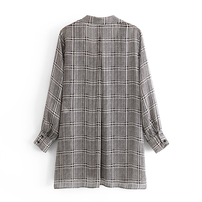 loose casual plaid long shirt  NSAM38940