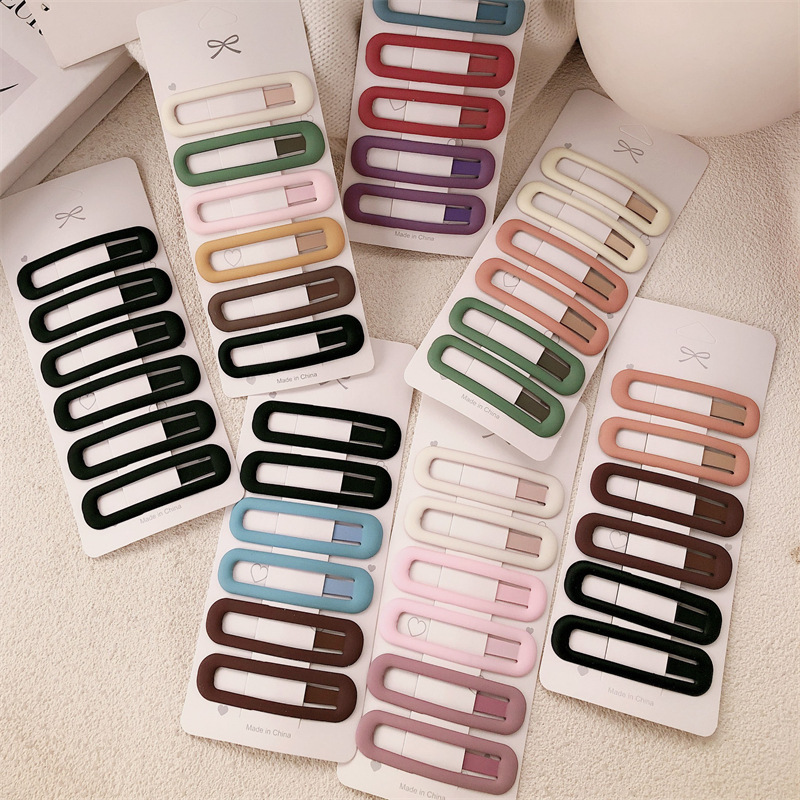 Ins Style Candy Color Frosted Matte Simple Bb Clip Side Clip Bangs Clip Makeup Hair Clip Seamless Hair Clip Hair Accessories