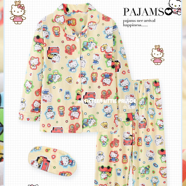 Pajamas for Women Spring & Fall Cotton Long-Sleeved Cotton 2023 New Cute Hellokitty Popular Style Home Clothes