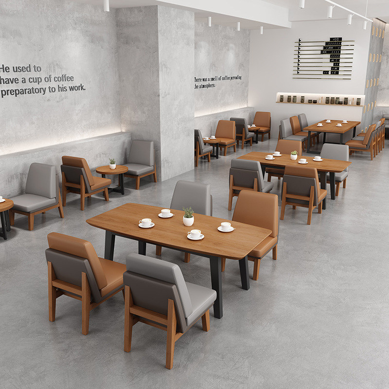 Café personalizado, leche, té, dulces, sofá, sala de estar, bar, bar, mesa y silla, combinación al por mayor
