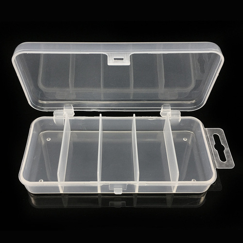 Wholesale 13*6.5*2.5cm ABS five-compartment box, lure box, soft bait sequin accessories, bait box, fishing gear box
