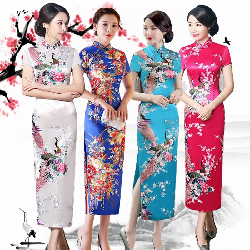 Chubby Girl plus size cheongsam performance thin catwalk young style 2023 elegant high-end retro Western style costume fashion