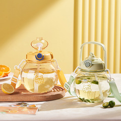 Cute Big Belly Cup Children's Outdoor Submarine Water Bottle with Straw and Handle Space Water Cup