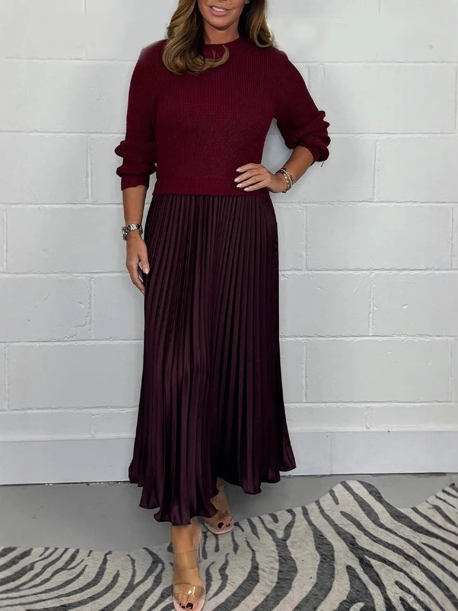 ALICE LONG JUMPER WITH PLEATED SKIRT