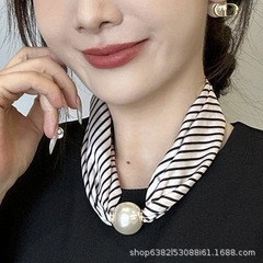 磁吸扣丝巾女磁吸珍珠项链长条新款送妈妈礼物高级感搭配衬衫