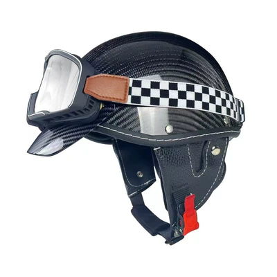 Motosiklet kaskı (dəbilqə) — National Standard 3C Certified Carbon - black-carbon-fiber-helmet-electroplated-silver-goggles-m