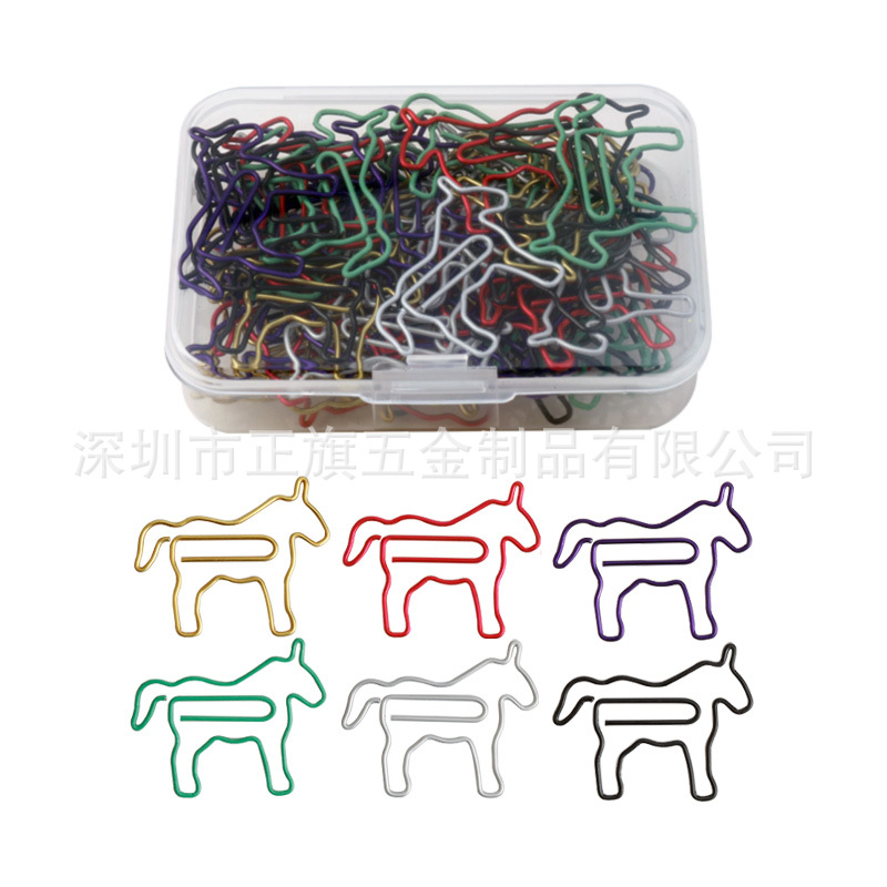 Color transfronterizo metal animal en forma de clip de papel forma creativa clip de papel Oficina marcador titular caja traje