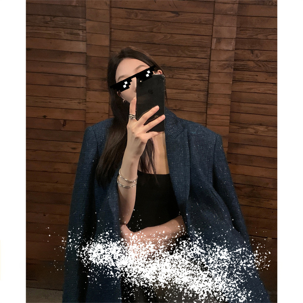 Ouyang Tweed Chanel-Style Blazer for Women, New Spring High-End Casual Loose Retro Suit