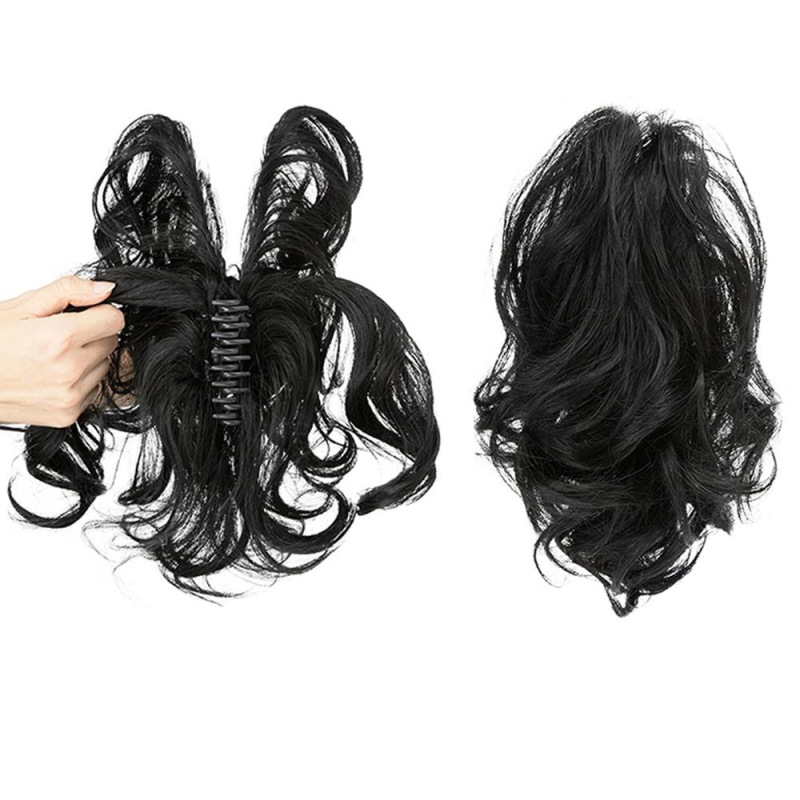 ヨーロッパとアメリカの貿易アマゾンクロスボーダーウィッグショートカーリーヘアスタイリング可能なクリップポニーテールカーリーポニーテール|undefined