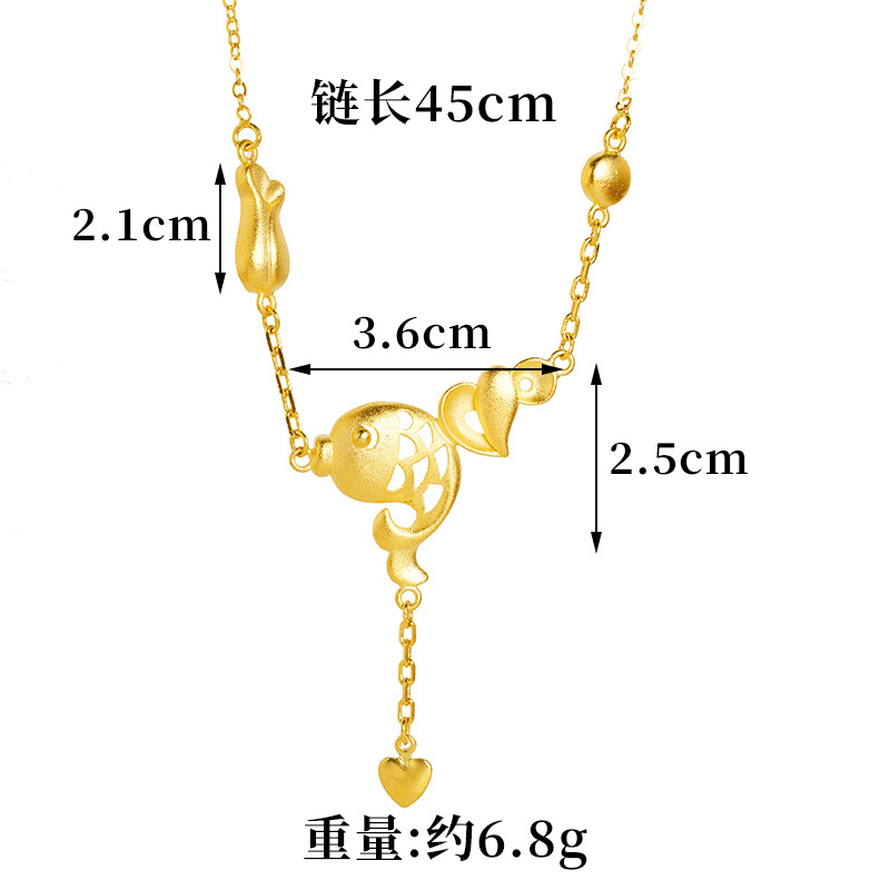 Collar de oro de arena de Vietnam, más de una pequeña carpa, artículos de amor, joyería de moda, fuente de Yiwu.