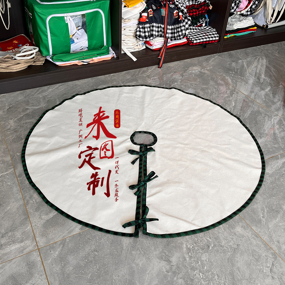 Algodón y lino personalizados falda de árbol de Navidad decoración de atmósfera festiva delantal de árbol de Navidad transfronterizo xqds0370a