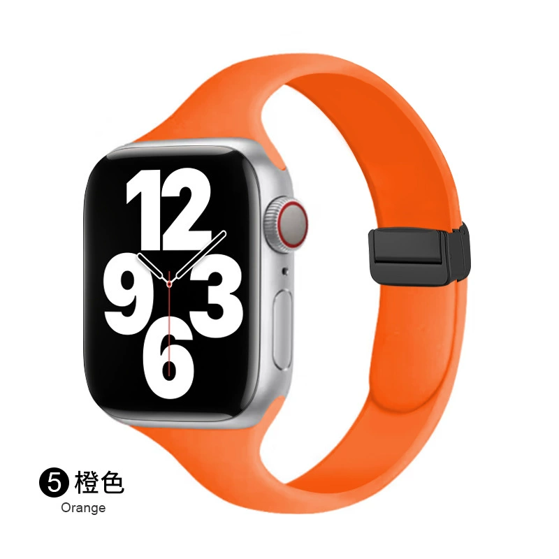 Совместимый ремешок Apple Watch всей линейки, можно использовать 14 мм магнитную складную застежку, силиконовый ремешок для маленькой талии Apple