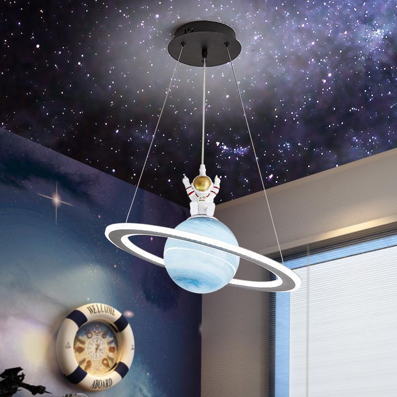 Nordic Star Light Children's Room Chandelier Wandering Earth Jupiter Bedroom Light Astronaut Star Light