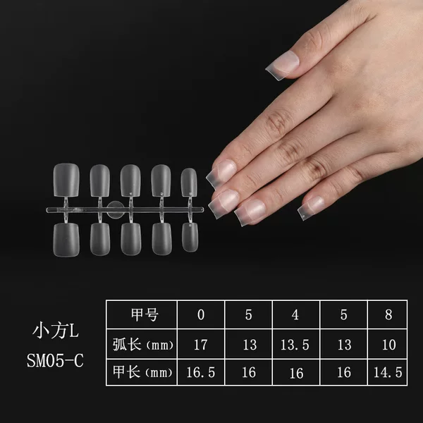 10 Pieces of Sized Medium-Length Ladder Nails, Short Square Nails, Short Round Nails, Long Oval Nails, Pre-Made Nails, Traceless Frosted Nail Salons