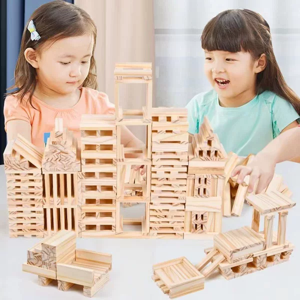 Solid Wood DIY Wooden Strips Unfinished Small Wood Chips Log Unpainted Building Blocks Wholesale Handmade Construction Materials