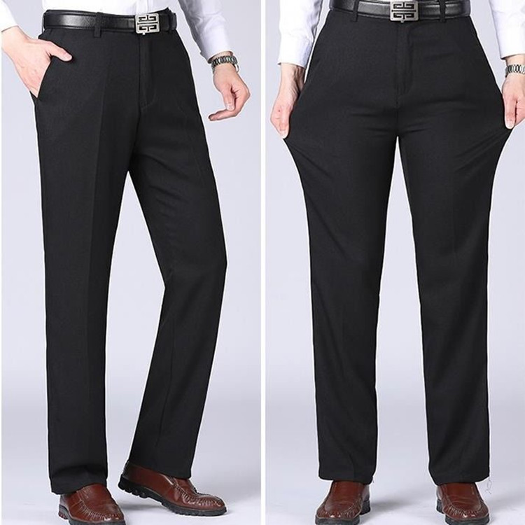 Spring and Autumn Thick Casual Suit Pants for Men's Suit Pants for Middle and Old Age Men's Pants Loose High Waist Dad's Pants Men's Pants