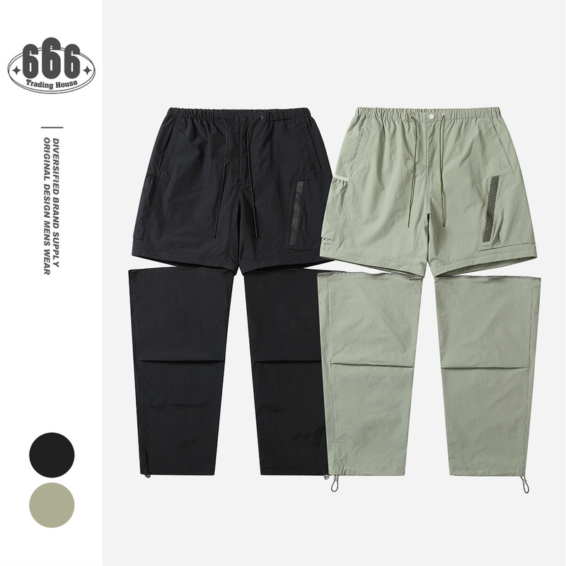 CTSBTS American Style Overalls Men's Detachable Quick-drying Long Pants Trendy Brand Loose Outdoor Sports Casual Pants CK18