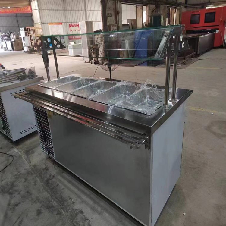 批发1.8米自选售卖柜 自助餐台带1/1盆商用冰柜厨房食堂用设备