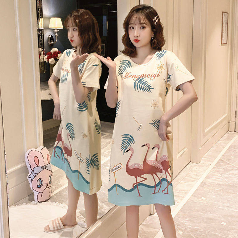 マタニティドレス授乳通気性夏半袖パジャマ授乳ネグリジェ吸汗性産後服産後薄い夏|undefined