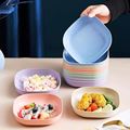日式餐桌垃圾盘小麦秸秆碟吐骨碟家用创意塑料菜碟吐骨碟子带底座