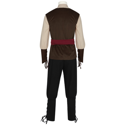 2025 New Medieval Viking Men's Pirate Costume Vests Shirts Bootcut Pants Accessory Set Foreign Trade Clothing