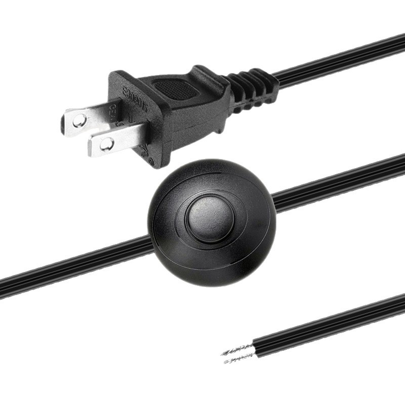 Cable de enchufe estándar de dos núcleos con 317 interruptor de pie estándar de América enchufe de lámparas LED de estilo americano línea de cola de estaño explosión image 6