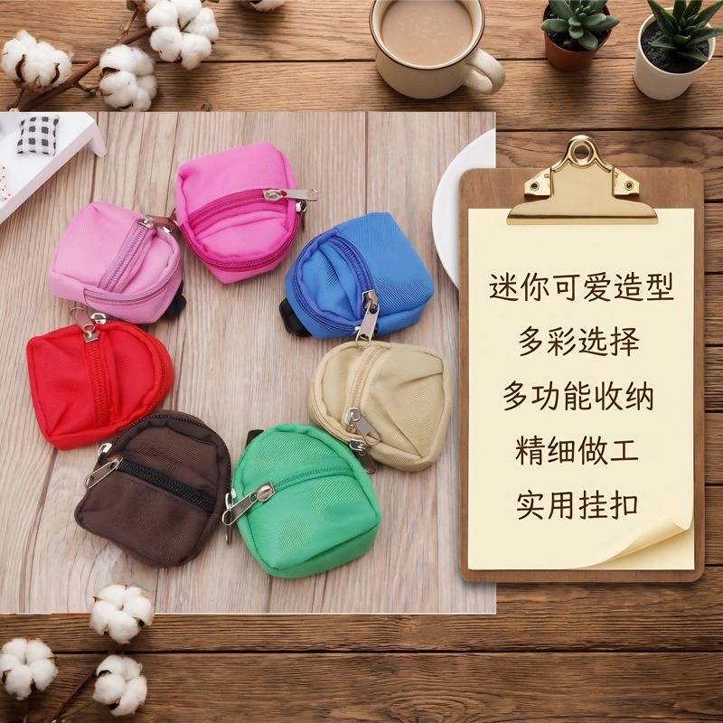 17cm Labubu 11.5inch Barbie Doll 6-Point Bjd Doll Small Doll Double-Layer Zipper Backpack