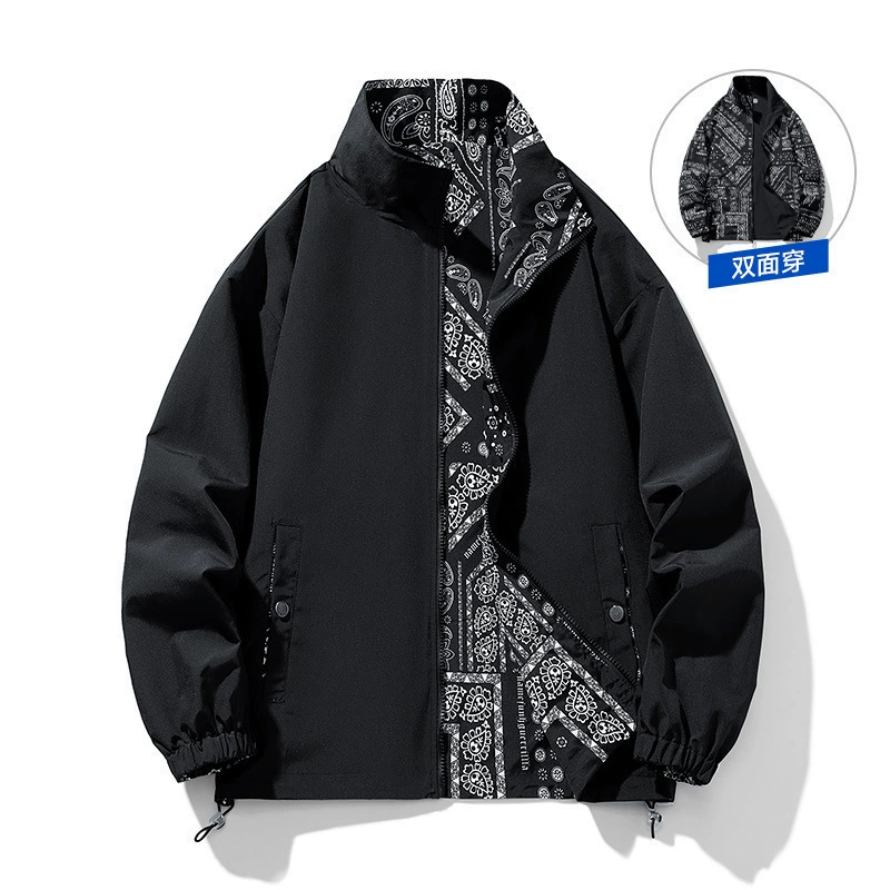 Весенняя и осенняя мужская куртка корейская мода красивая одежда градиент спортивный досуг двухсторонняя куртка