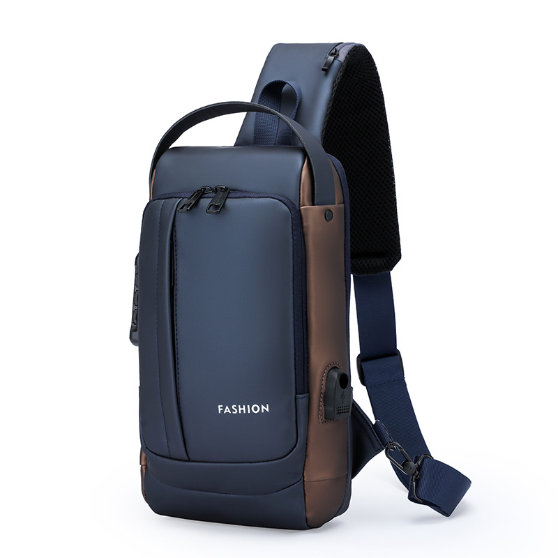 Bolso de pecho de hombre transfronterizo de gran capacidad multifuncional de bloqueo de contraseña bolsa de locomotiva anti-drop anti-robo ocio mochila de hombro