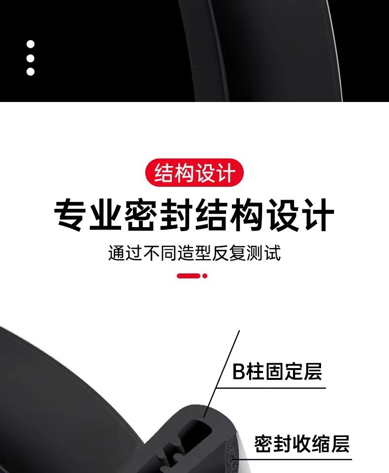 Seam type door edge sealing strip rubber B- pillar sealing strip waterproof and sound insulation automobile sealing strip is suitable for all