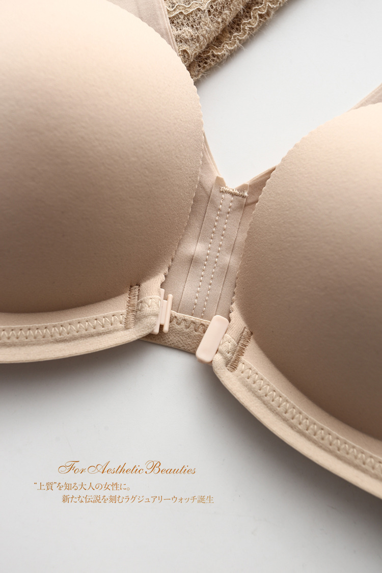 6320 japonés luz kapok pequeño pecho grande empuja hacia arriba el sujetador traje delantero hebilla chaleco-estilo ancho correa de hombro ropa interior para mujeres
