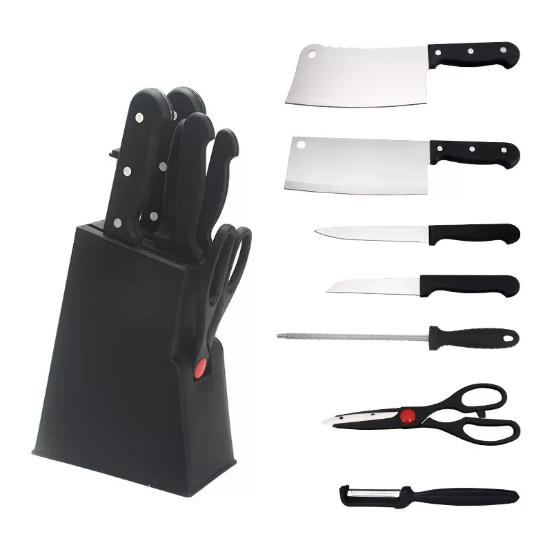 厨房八件套刀 商务礼品厨用刀不锈钢塑料座刀具套装礼品刀具套刀