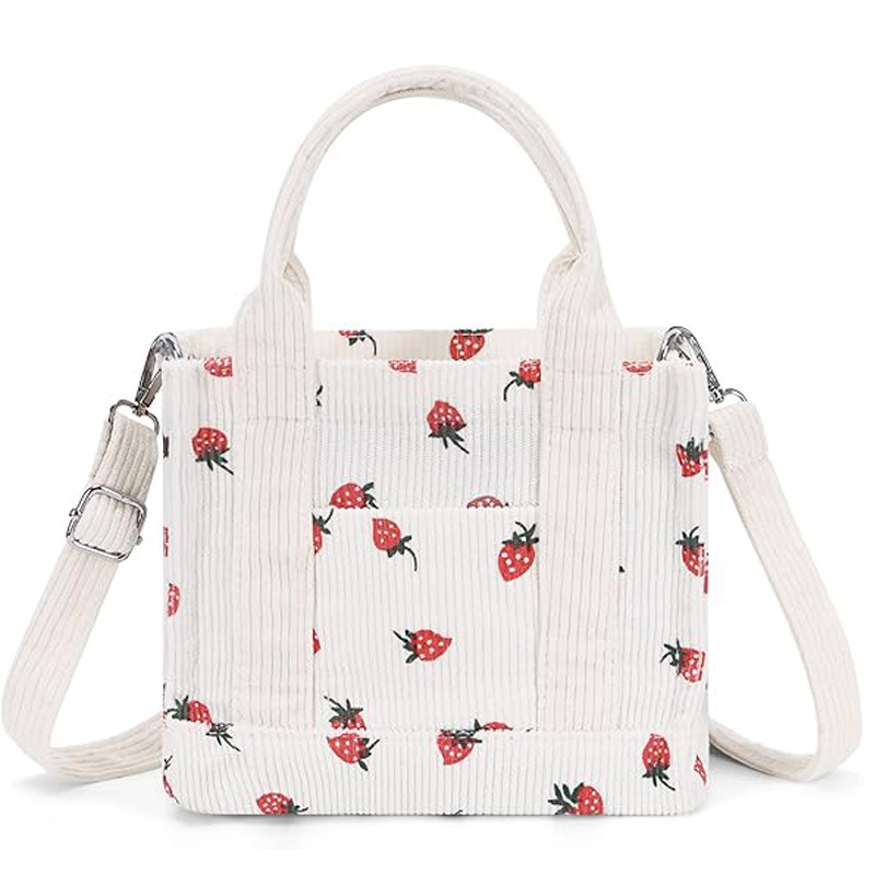 Corduroy Handbag small size Satchel Women's Crossbody Bag with Zipper Casual Tramp Handbag