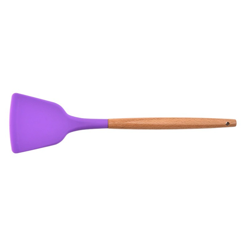 Оптовая Продажа с фабрики силиконовый шпатель деревянная ручка шпатель для жарки Бытовая Кулинария китайский шпатель кухонная утварь инструмент