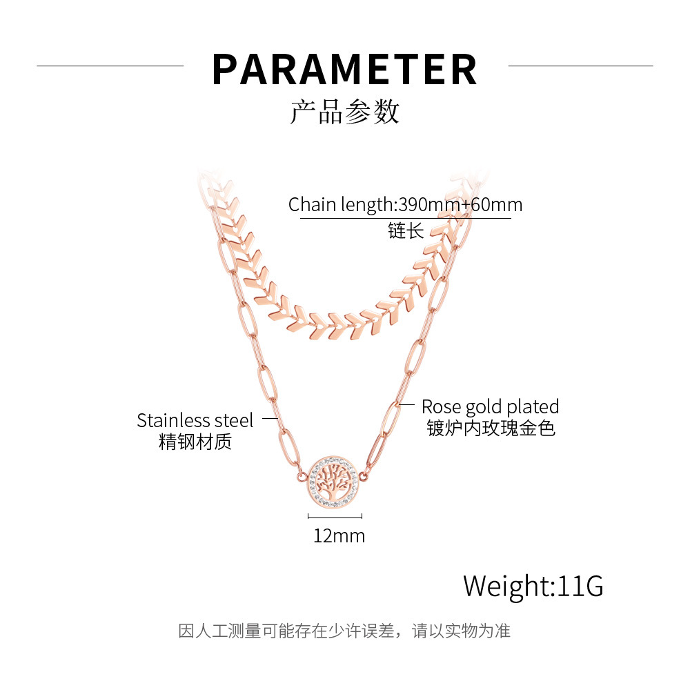 11g Weight Niche Design Multi-layer Temperament Retro Tree Of Life New Necklace Female