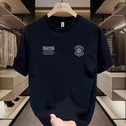 Heavyweight pure cotton short-sleeve T-shirt casual trend unisex summer Insta white versatile round neck top trendy unisex half-sleeve shirt