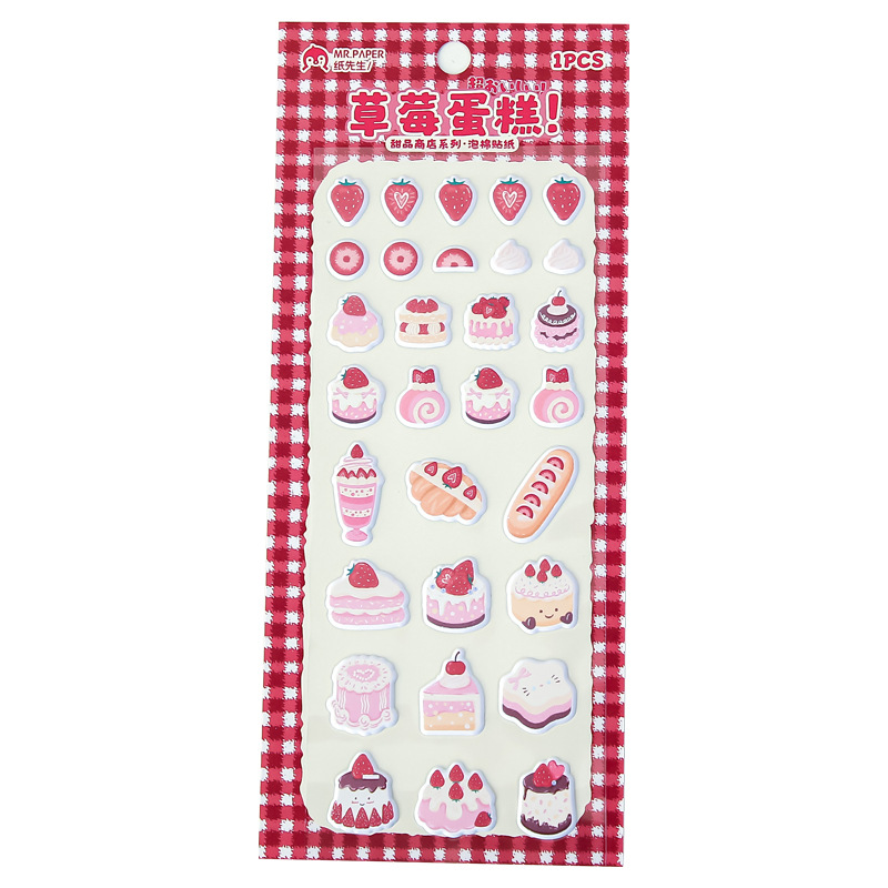 Sr. Paper espuma hoja plana etiqueta de postre tienda linda etiqueta de elemento de postre etiqueta de decoración de bricolaje de cuenta de mano