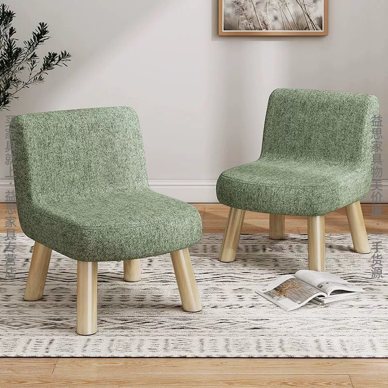 Маленький табурет для домашнего использования, креативный круглый табурет, табурет для переобувания из ткани и массива дерева, модная скамейка для гостиной, ленивый диван, журнальный столик, низкий табурет.