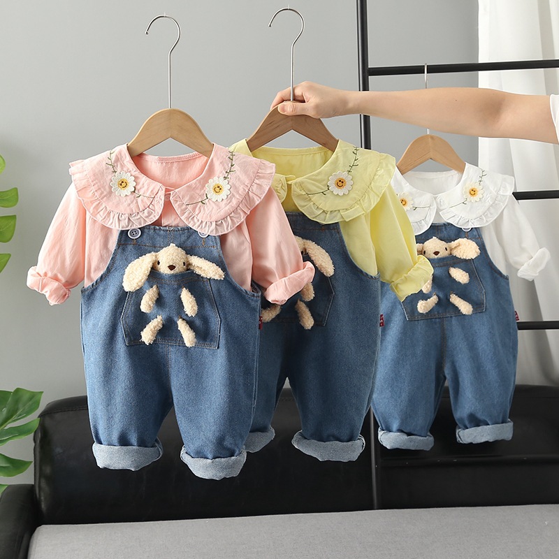 248g Weight Long Sleeve Sleeve Length Cotton Fabric Type Pants Sets Sets Type 2 Pieces Set Quantity Daily Occasion Shirt Collar Neckline Comfort Function Regular Fit Fit Type Cartoon Pattern Autumn Season Girl'S Gender Simple Style Style Simple Style Cartoon Cotton Girls Clothing Sets